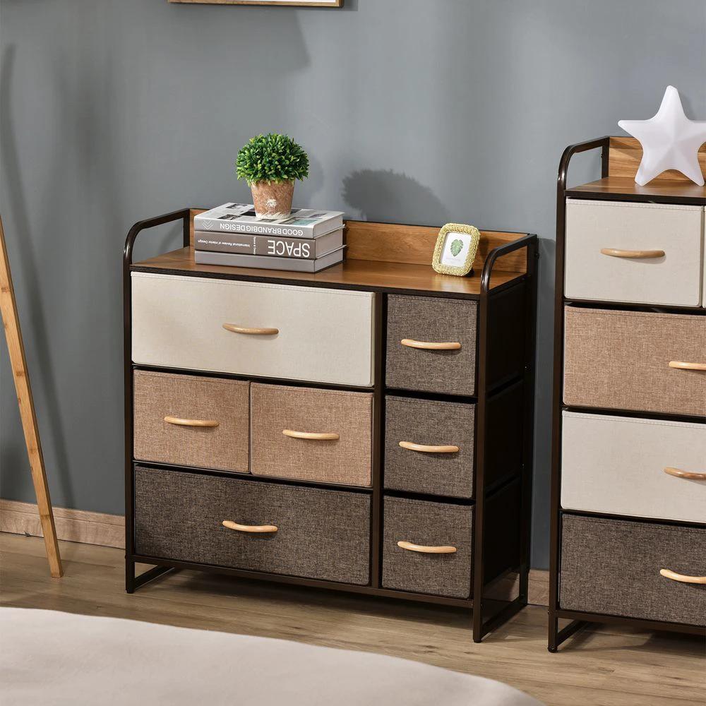 HOMCOM 7-Drawer Dresser, Fabric Chest of Drawers, Storage Organizer - Uncategorized Chest of Drawers
