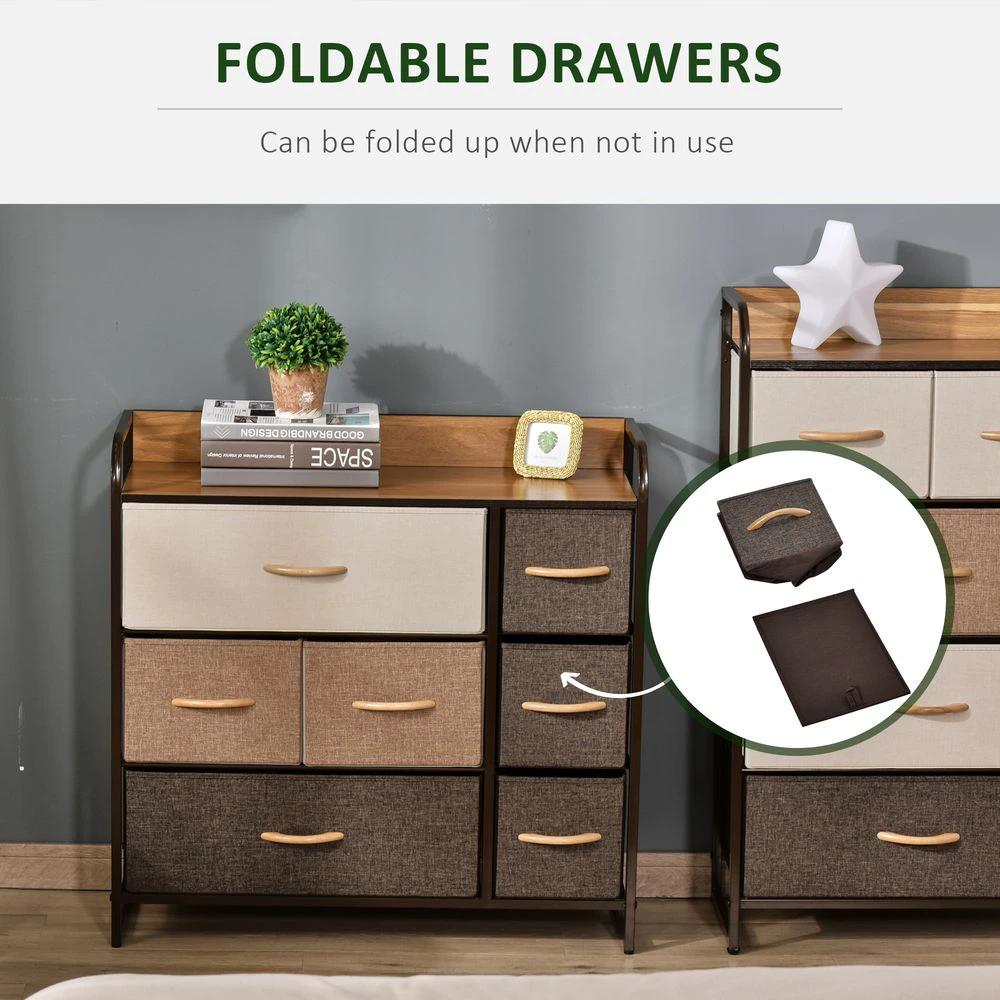 HOMCOM 7-Drawer Dresser, Fabric Chest of Drawers, Storage Organizer - Uncategorized Chest of Drawers