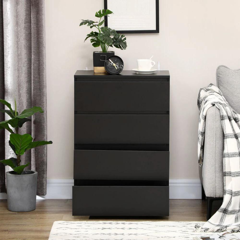 Bedroom Chest of Drawers, 4 Drawers Dresser, Drawer Unit by HOMCOM