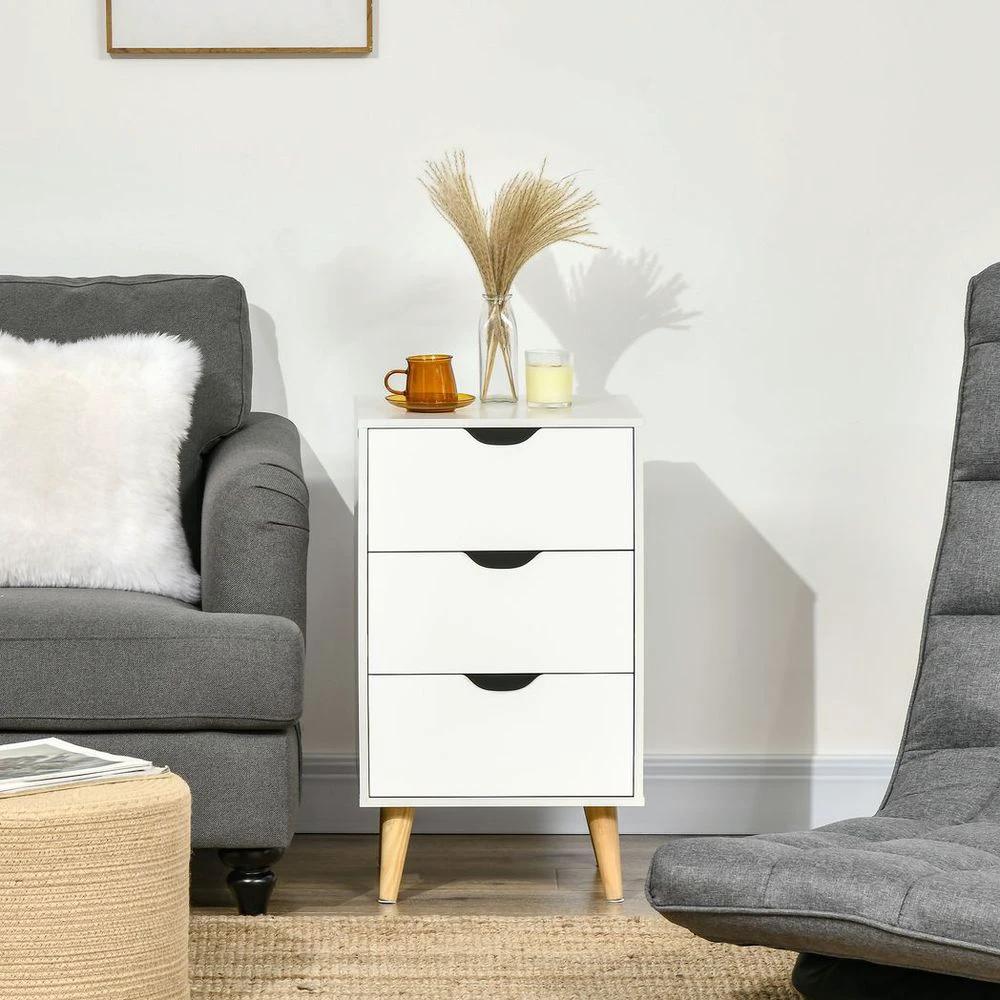 HOMCOM Chest of Drawers, 3 Drawer Unit Storage Chest Bedroom Living Room - Uncategorized Chest of Drawers