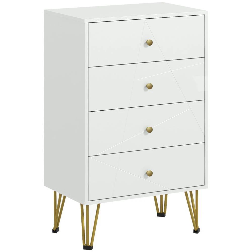 Chest of Drawers, 4 Drawers Dresser Storage Organiser for Bedroom by HOMCOM