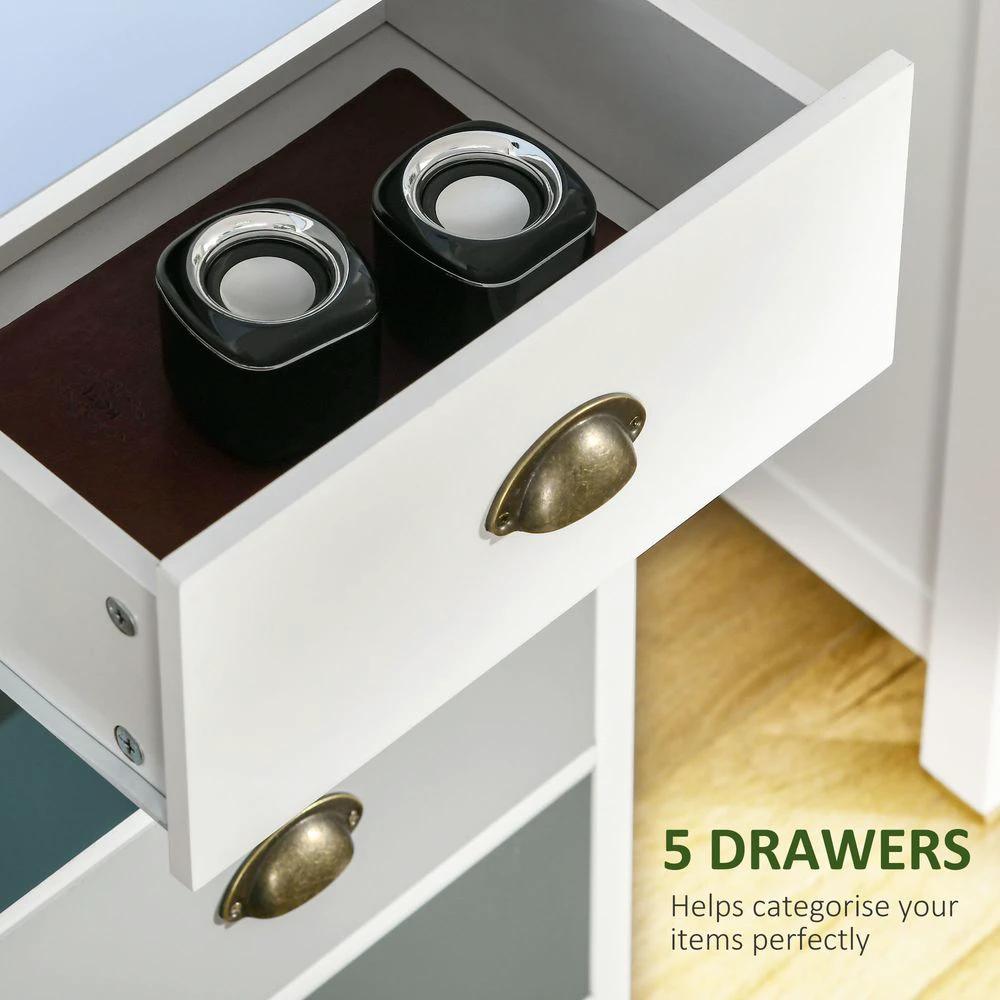 Chest of Drawers, 5-Drawer Dresser with Metal Handle by HOMCOM