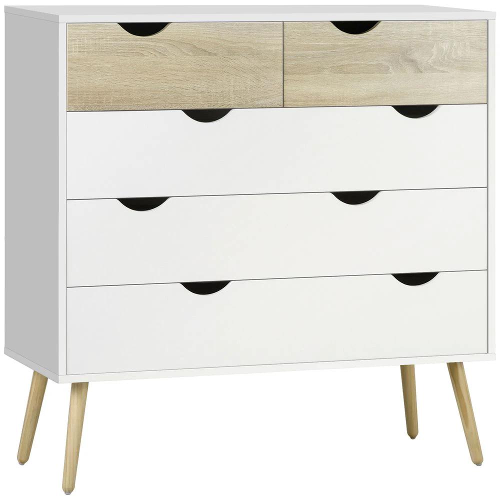 Chest of Drawers 5 Drawer Storage Unit Storage Cabinets by HOMCOM