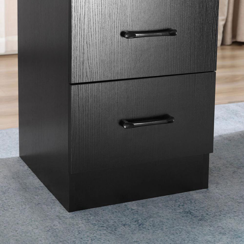 HOMCOM 120cm Computer Desk Writing Shelf & Drawers Black Homcom - Desks Desk