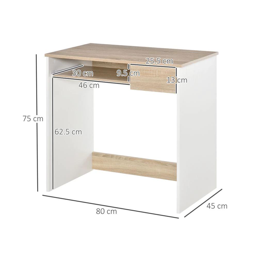 Compact Computer Table Oak by HOMCOM