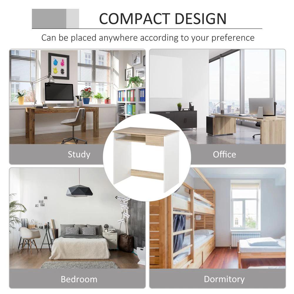 Compact Computer Table Oak by HOMCOM