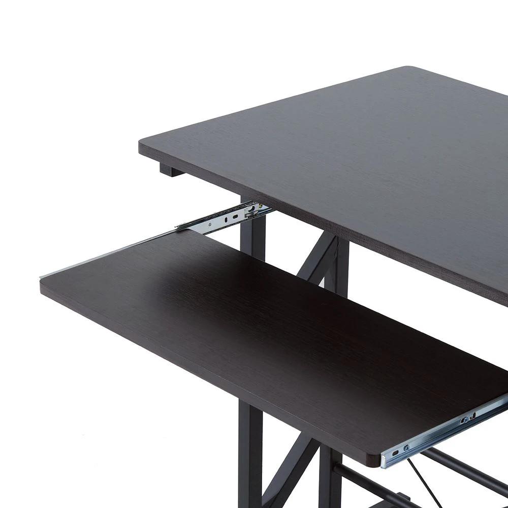 HOMCOM Computer Desk Quality Office Home PC Shelf Tray Wood Station Dark Brown HOMCOM - Desks Desk