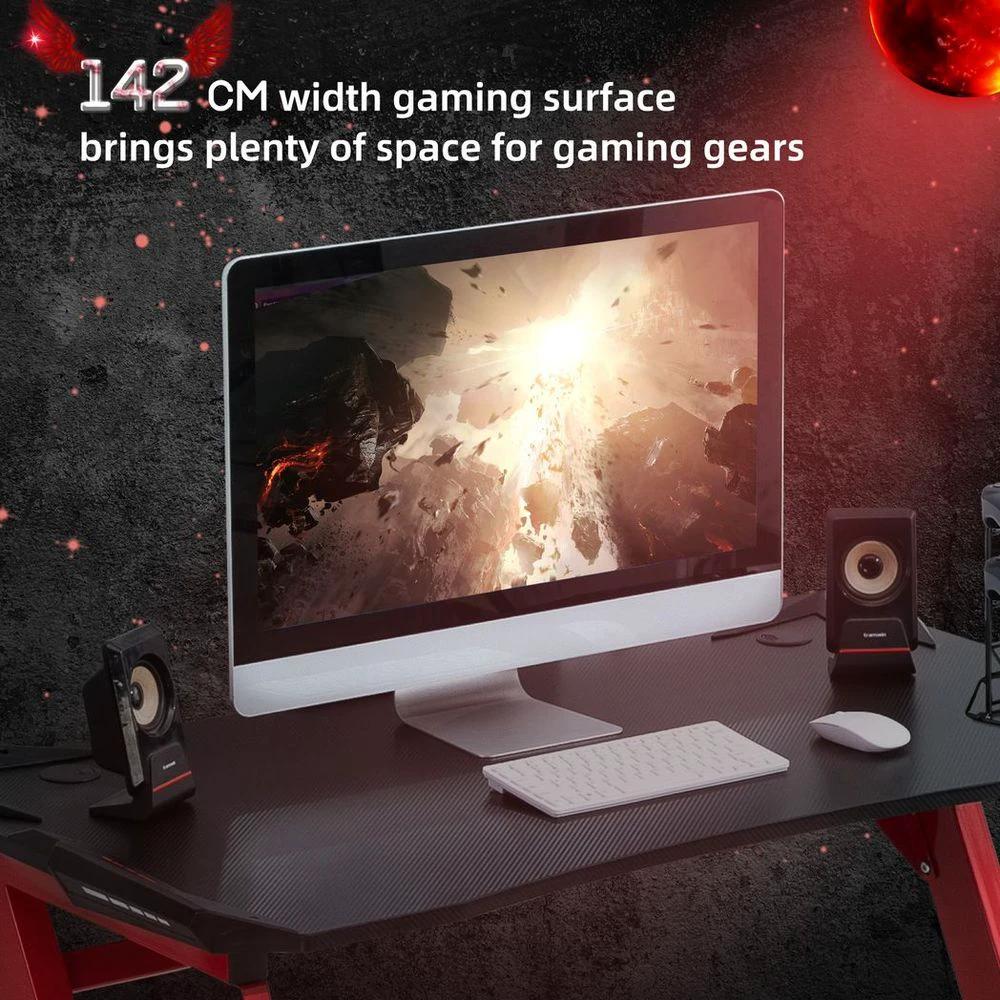 Gaming Desk with Gamepad Holder Cup Holder Headphone Hook Home Office by HOMCOM