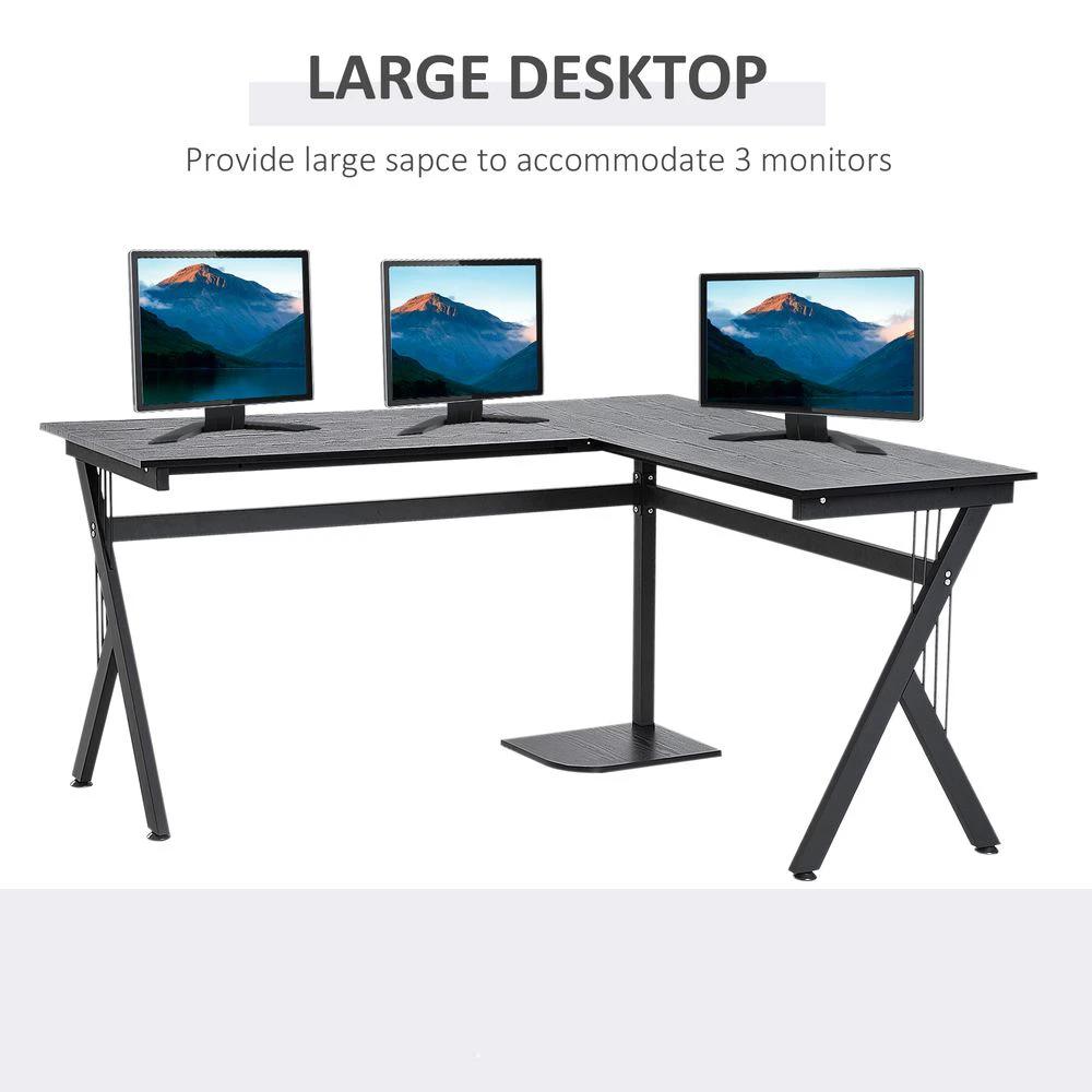 HOMCOM L-Shaped Corner Computer Desk Laptop Workstation PC Table Home Office HOMCOM - Desks Desk