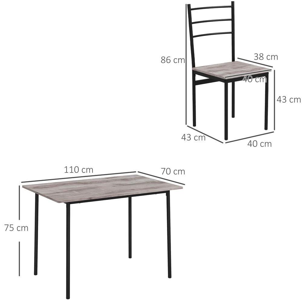 HOMCOM 5 Piece Homcom Dining Table and Chairs Set, Space Saving Table and 4 Chairs - Uncategorized Dining Set