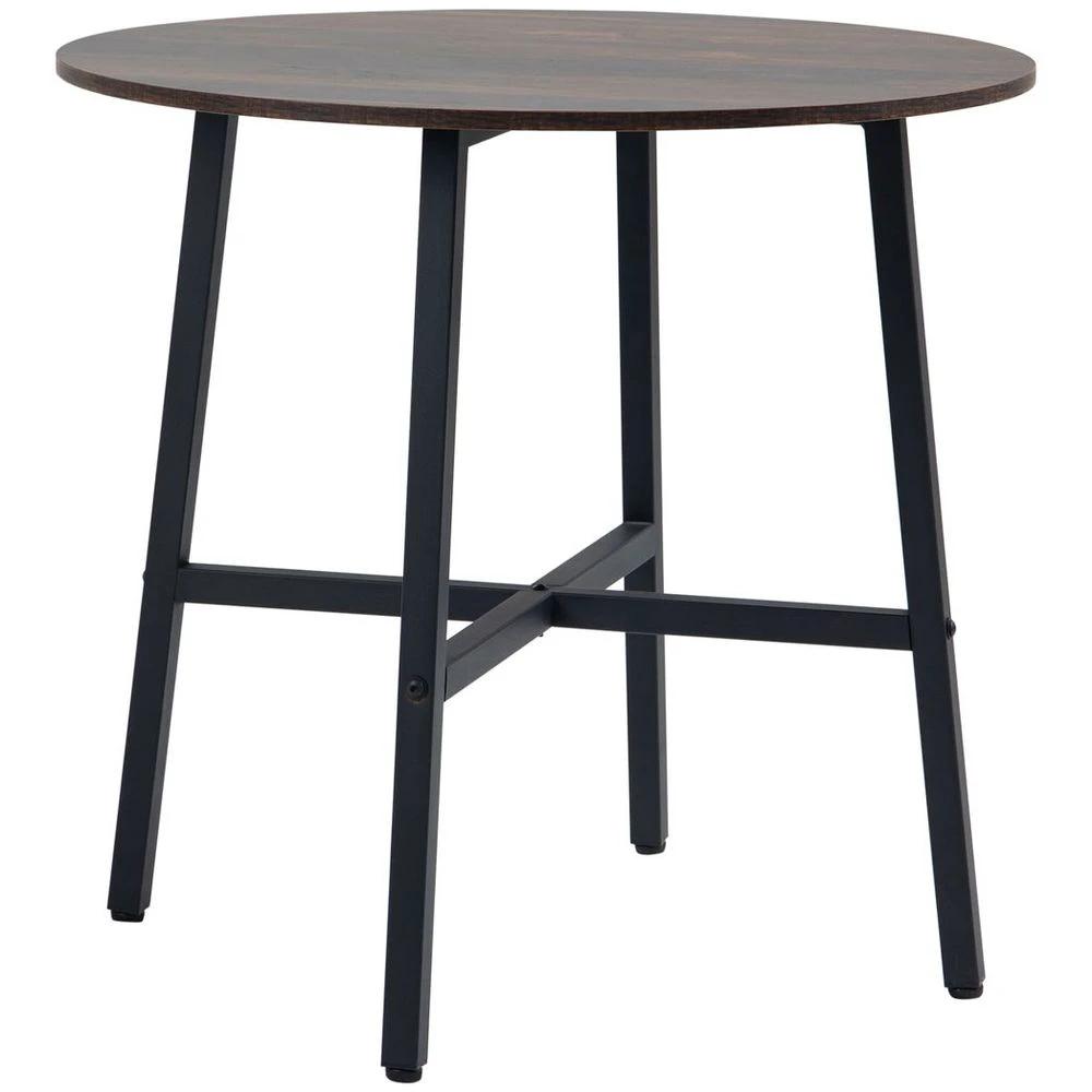 HOMCOM 80cm Round Kitchen Table, Dining Table for Small Spaces, Steel Leg - Uncategorized Dining Table