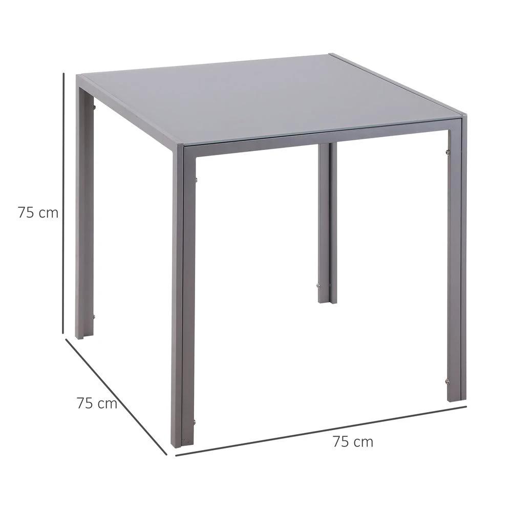 Modern Square Dining Table with Tempered Glass Top & Metal Legs by HOMCOM