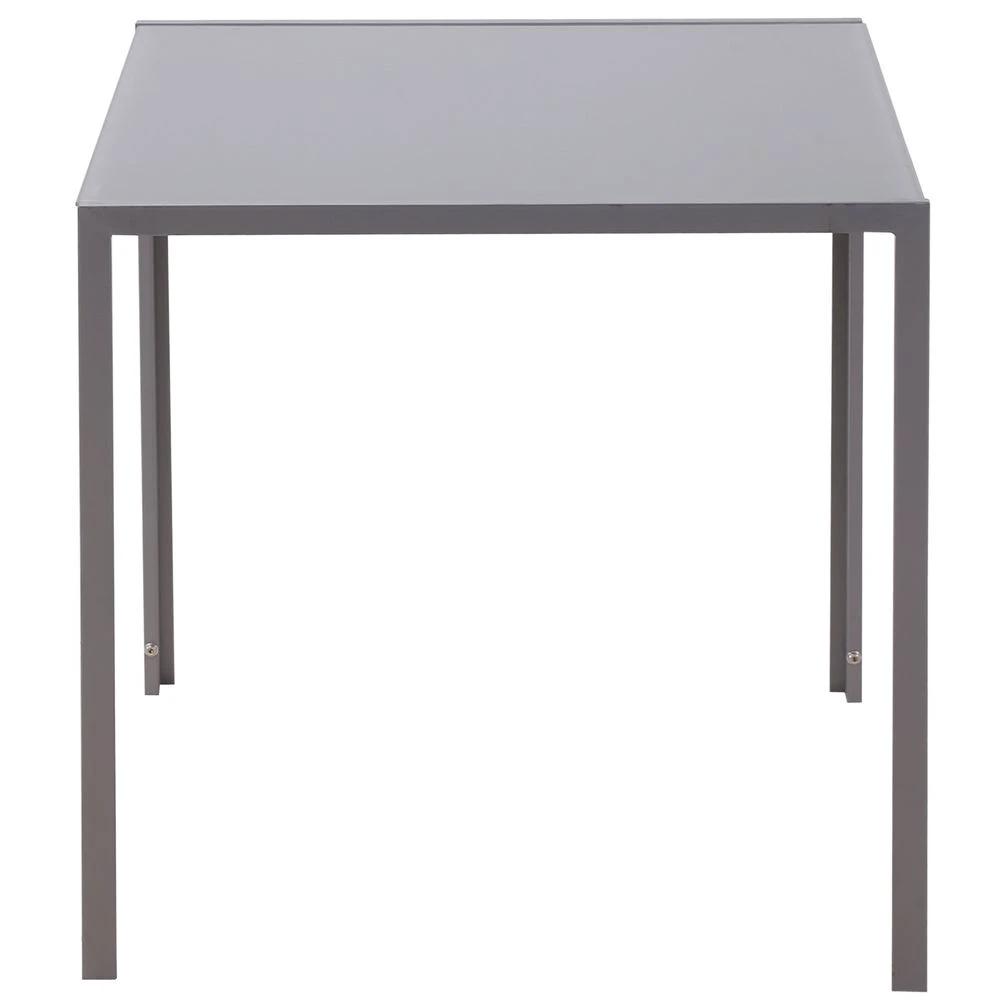HOMCOM Modern Square Dining Table with Tempered Glass Top & Metal Legs - Uncategorized Dining Table