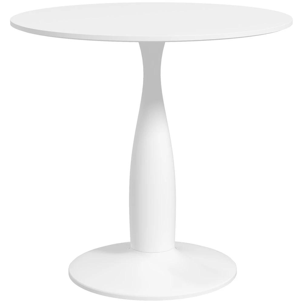HOMCOM Round Dining Table with Steel Base for Living Room, Dining Room - Uncategorized Dining Table