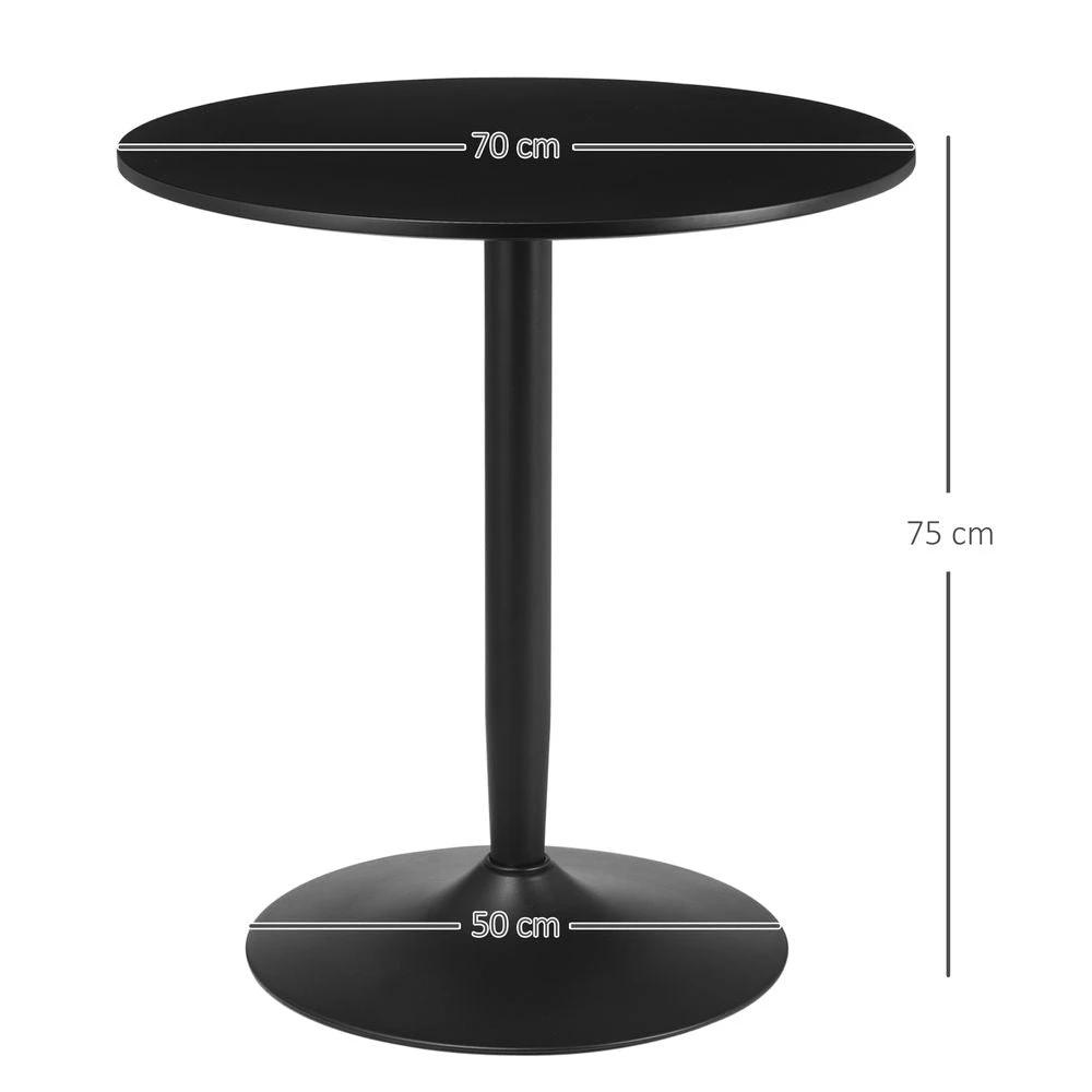 Round Dining Table with Steel Base, Non-slip Pad for Living Room by HOMCOM
