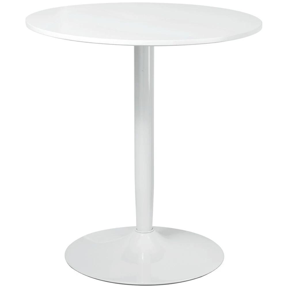 HOMCOM Round Dining Table with Steel Base, Non-slip Pad for Living Room - Uncategorized Dining Table