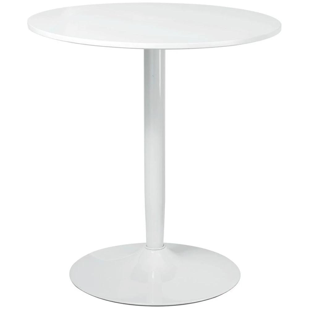HOMCOM Round Dining Table with Steel Base, Non-slip Pad for Living Room - Uncategorized Dining Table