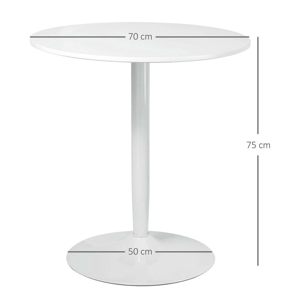 HOMCOM Round Dining Table with Steel Base, Non-slip Pad for Living Room - Uncategorized Dining Table