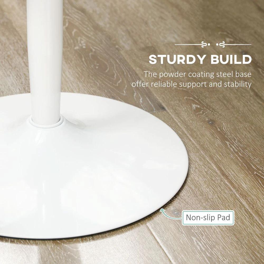 HOMCOM Round Dining Table with Steel Base, Non-slip Pad for Living Room - Uncategorized Dining Table