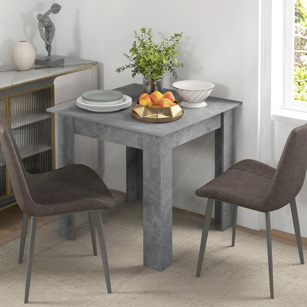 Square Dining Table with Faux Cement Effect for Living Room, Dining Room by HOMCOM