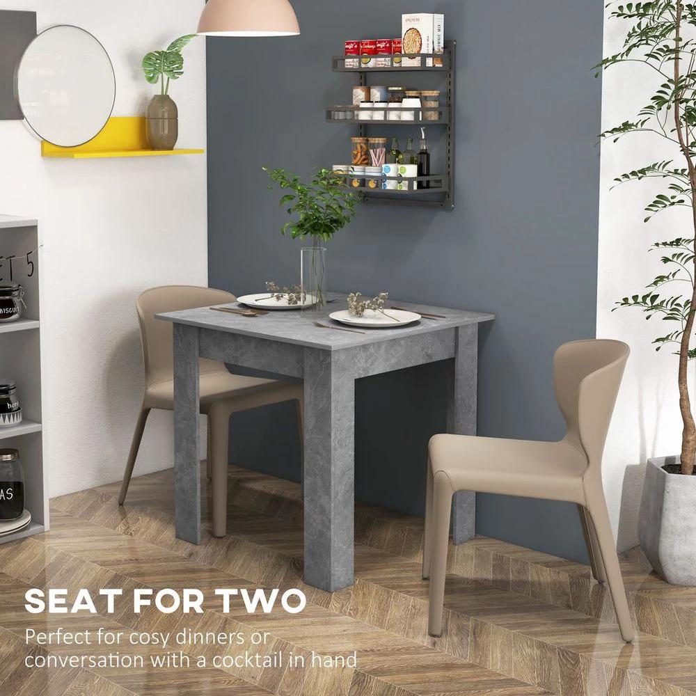 Square Dining Table with Faux Cement Effect for Living Room, Dining Room by HOMCOM