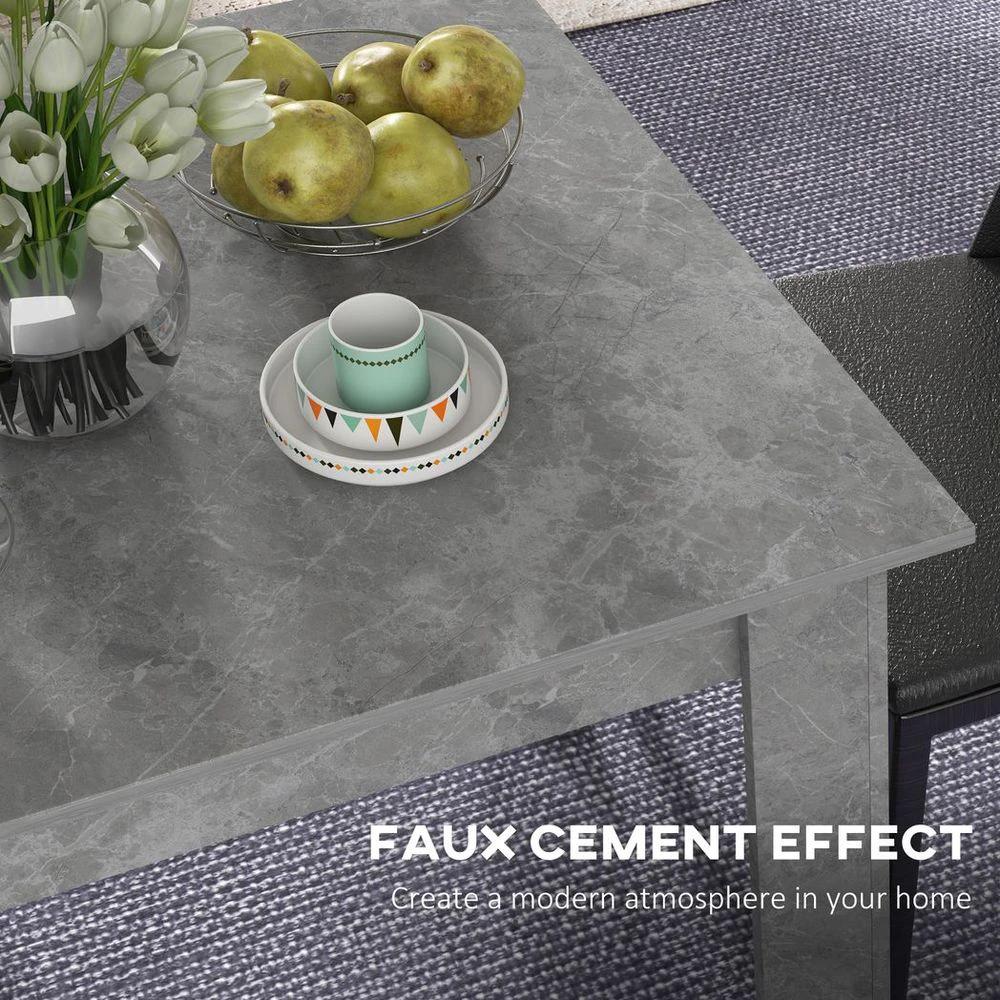 Square Dining Table with Faux Cement Effect for Living Room, Dining Room by HOMCOM