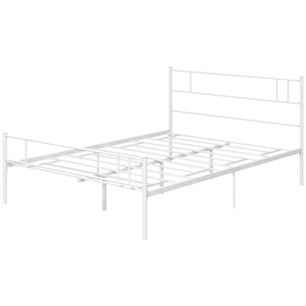 Double Metal Bed Frame w/ Headboard & Footboard, Underbed Storage Space by HOMCOM