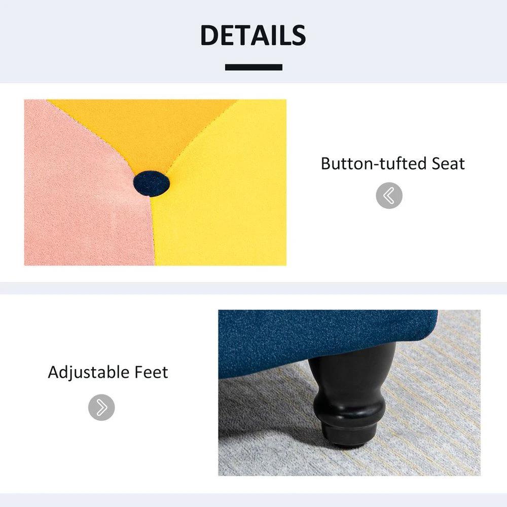 HOMCOM 114 x 47 x 47cm Velvet Storage Ottoman, Homcom Button-tufted Footstool Box - Uncategorized Footstool