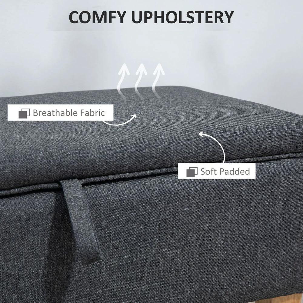 Linen Storage Ottoman Footstool for Toy Box, Bed End, Shoe Bench, Seating by HOMCOM