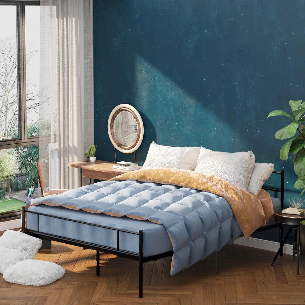 King Metal Bed Frame w/ Headboard and Footboard by HOMCOM