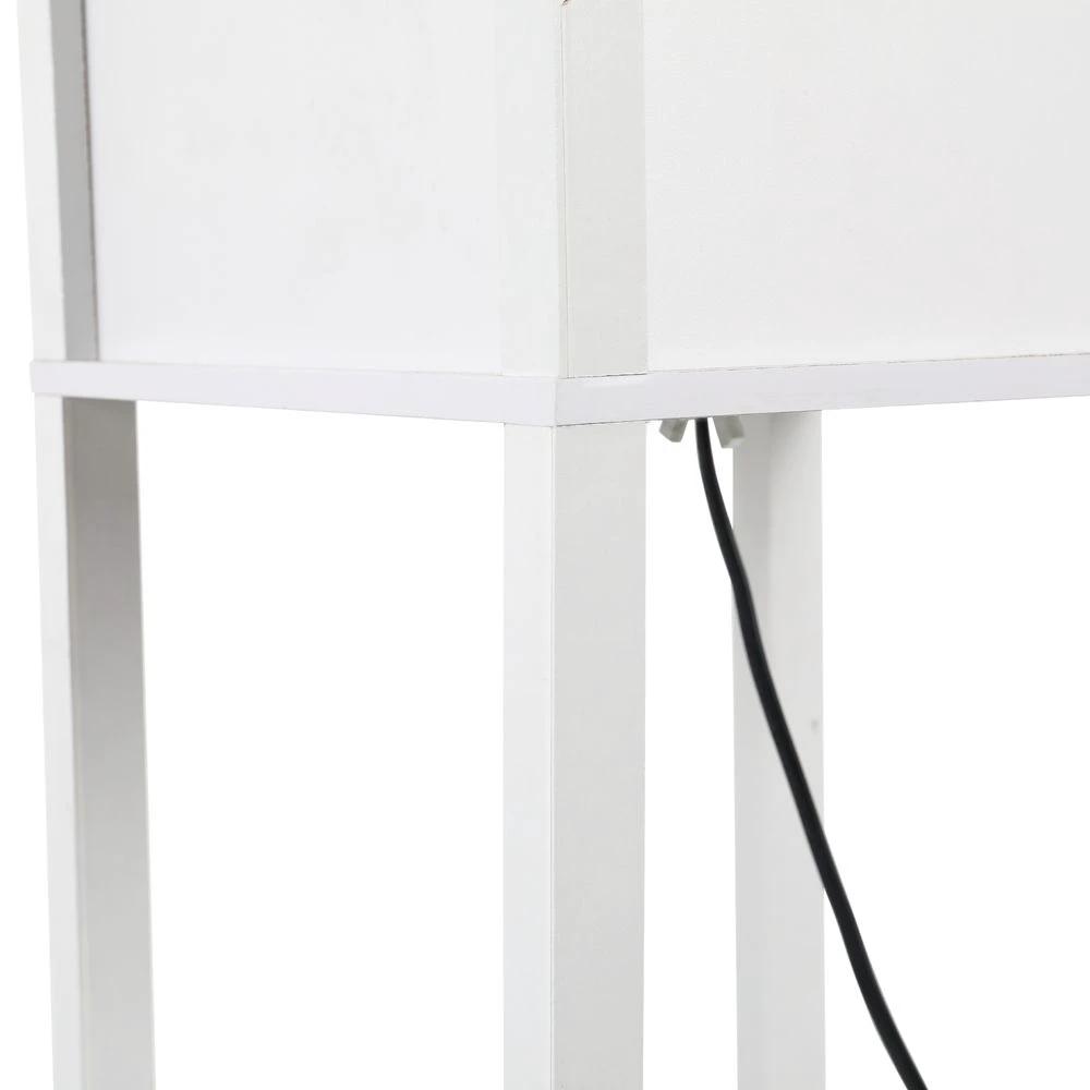 HOMCOM 4-Tier Floor Lamp, Floor Light with Storage Shelf, White 3-Tier - Uncategorized Lamp
