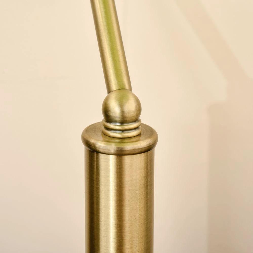 Banker's Table Lamp Desk Lamp w/Antique Bronze Base, Glass Shade and Pull Rope by HOMCOM