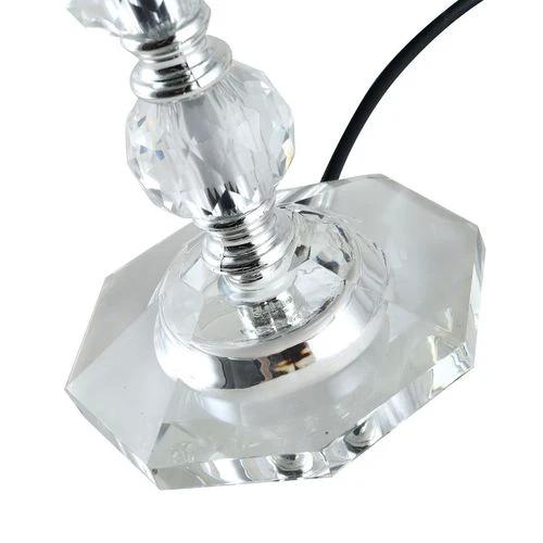 Crystallite Table Lamp w/ Fabric Lampshade Switch Beautiful Glass Elegant by HOMCOM