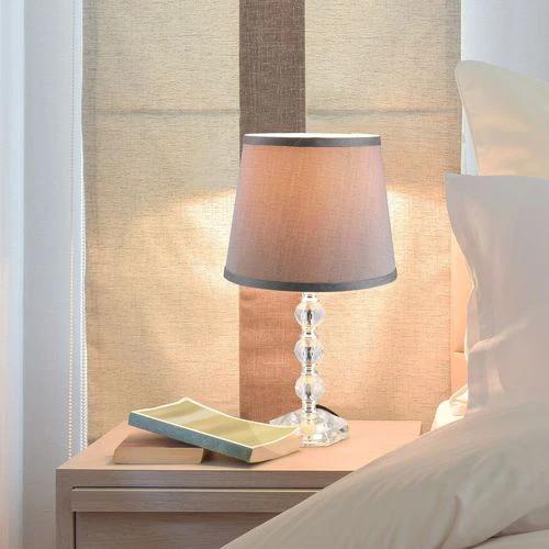 HOMCOM Crystallite Table Lamp w/ Fabric Lampshade Switch Beautiful Glass Elegant - Lamp