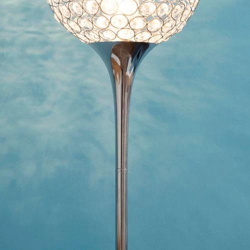 Floor Lamp with K9 Crystal Lampshade, E27 Bulb Switch Silver Lampshade by HOMCOM