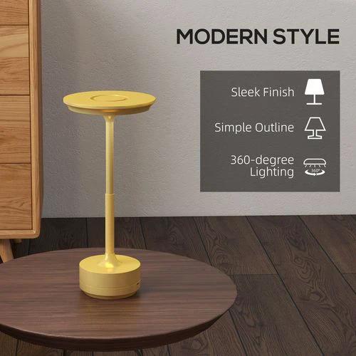 HOMCOM LED Cordless Table Lamp with Battery Operated for Bedroom, Gold Tone by HOMCOM