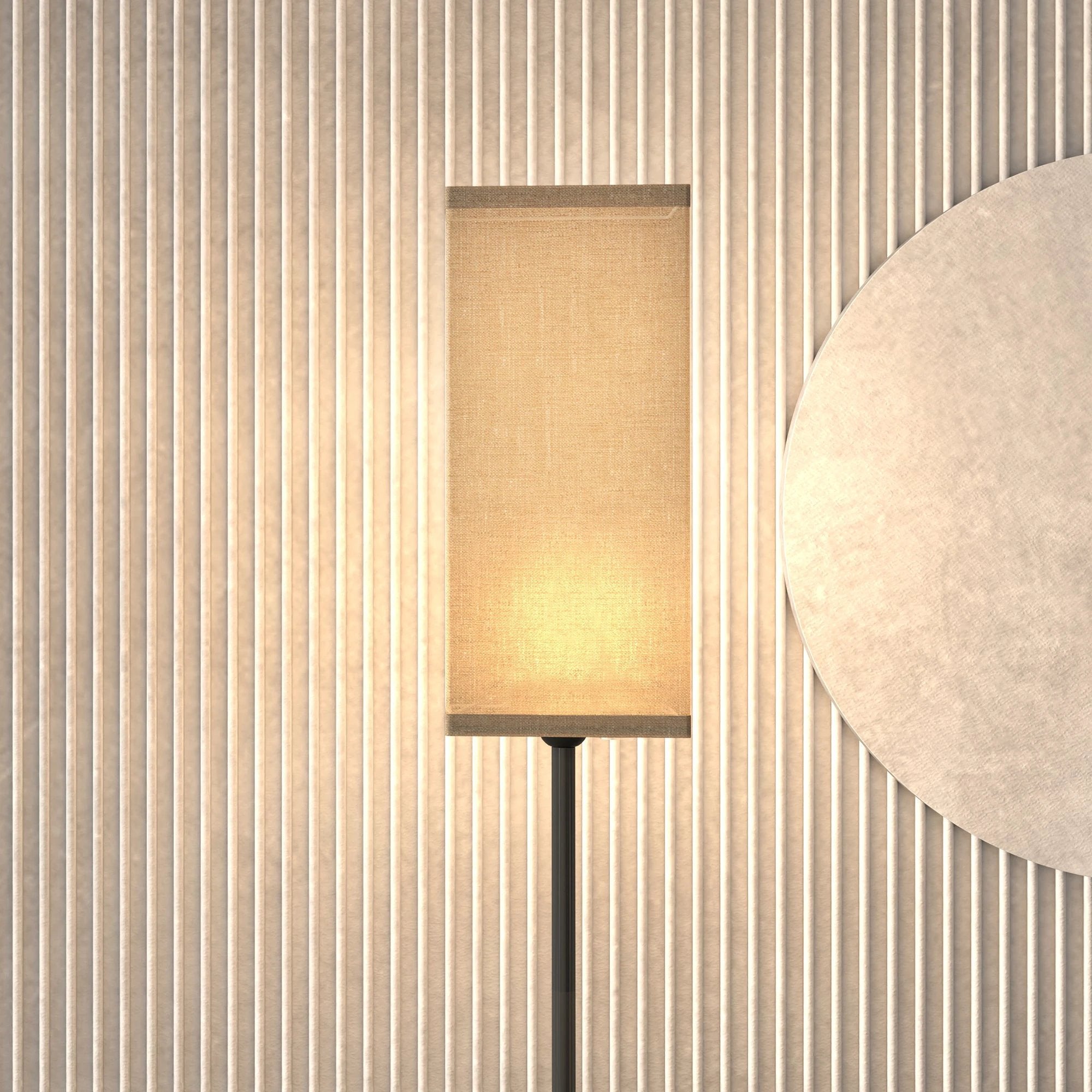 HOMCOM HOMCOM Standing Floor Lamp with Linen Shade for Living Room, Bedroom, Black - Lamp