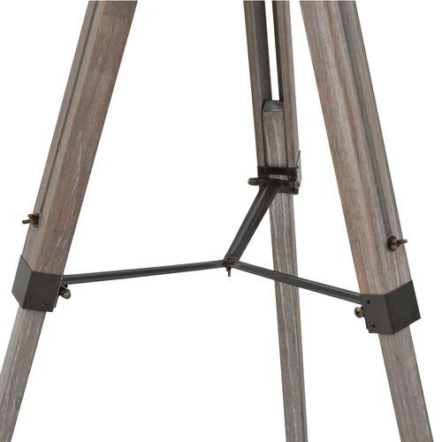 HOMCOM Pine Wood Tripod Spotlight Floor Lamp Brown/Black - Lamp