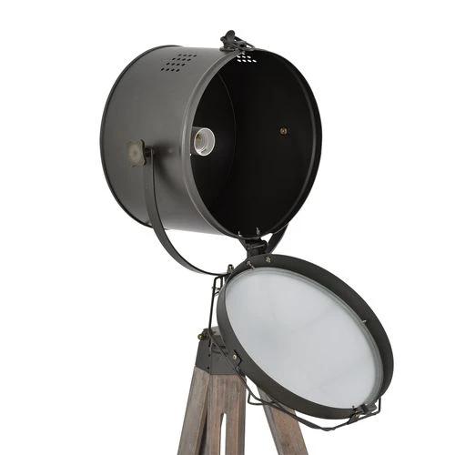 Pine Wood Tripod Spotlight Floor Lamp Brown/Black by HOMCOM