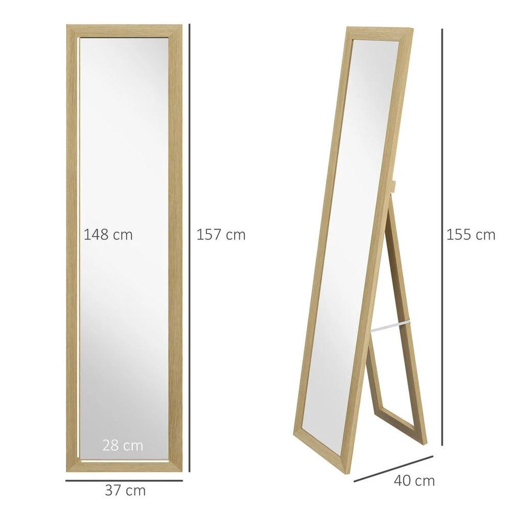 HOMCOM HOMCOM Full Length Mirror, Farmhouse Wall Mirror, Hanging & Freestanding - Mirror