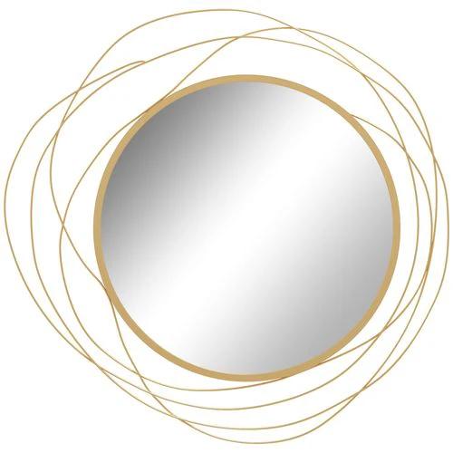 HOMCOM HOMCOM Metal Wall Art 65cm Round Mirror for Living Room Dining Room Gold Tone - Mirror