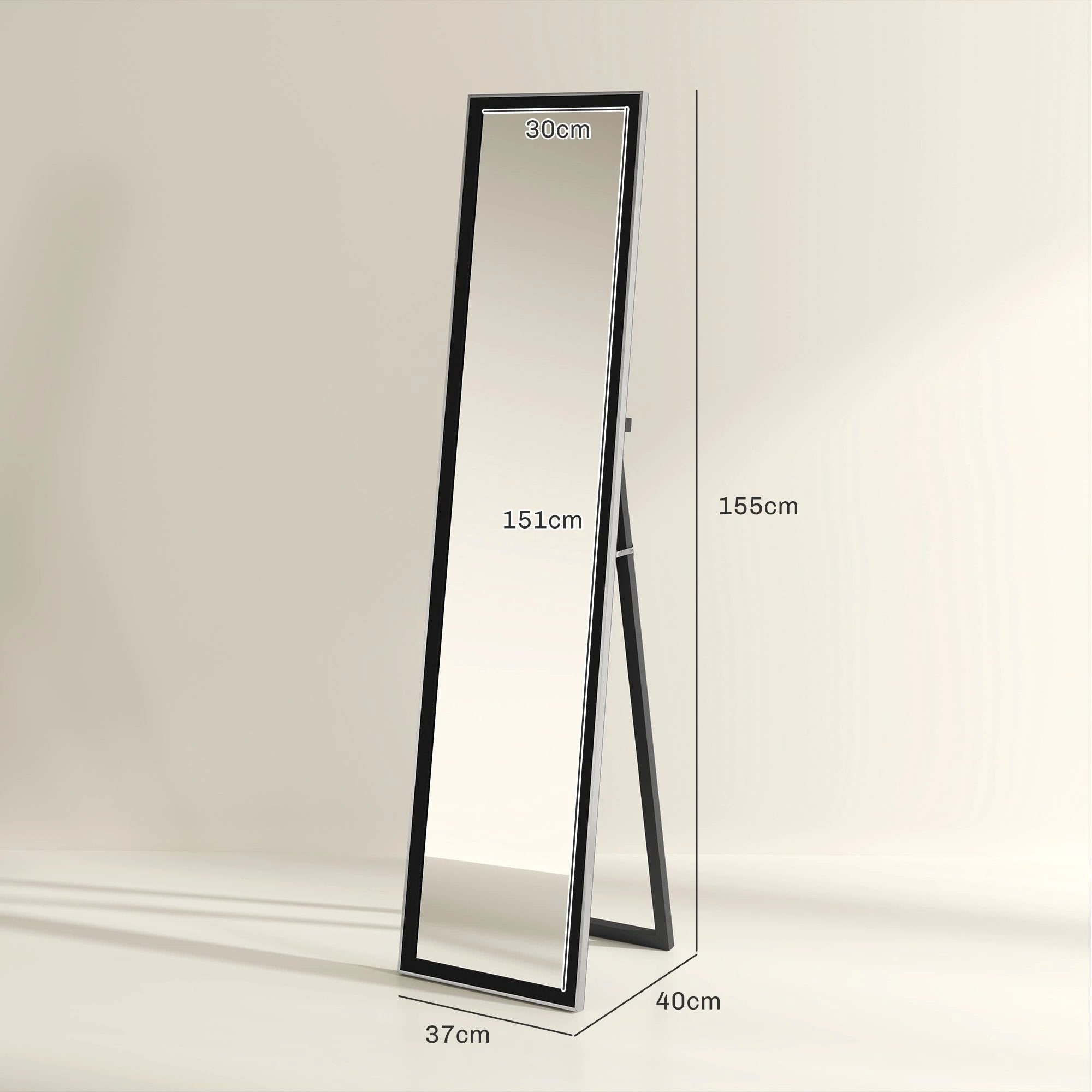 HOMCOM HOMCOM Floor Mirror Wall Mounted Leaning Standing Mirror 37 x 157cm - Mirror