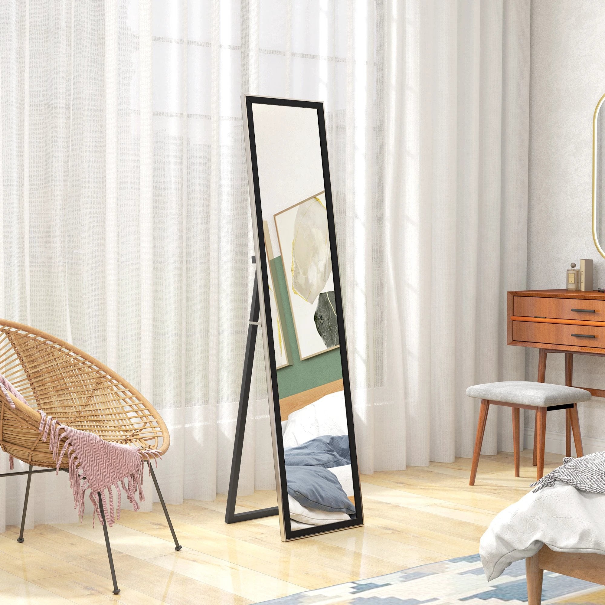 HOMCOM HOMCOM Floor Mirror Wall Mounted Leaning Standing Mirror 37 x 157cm - Mirror