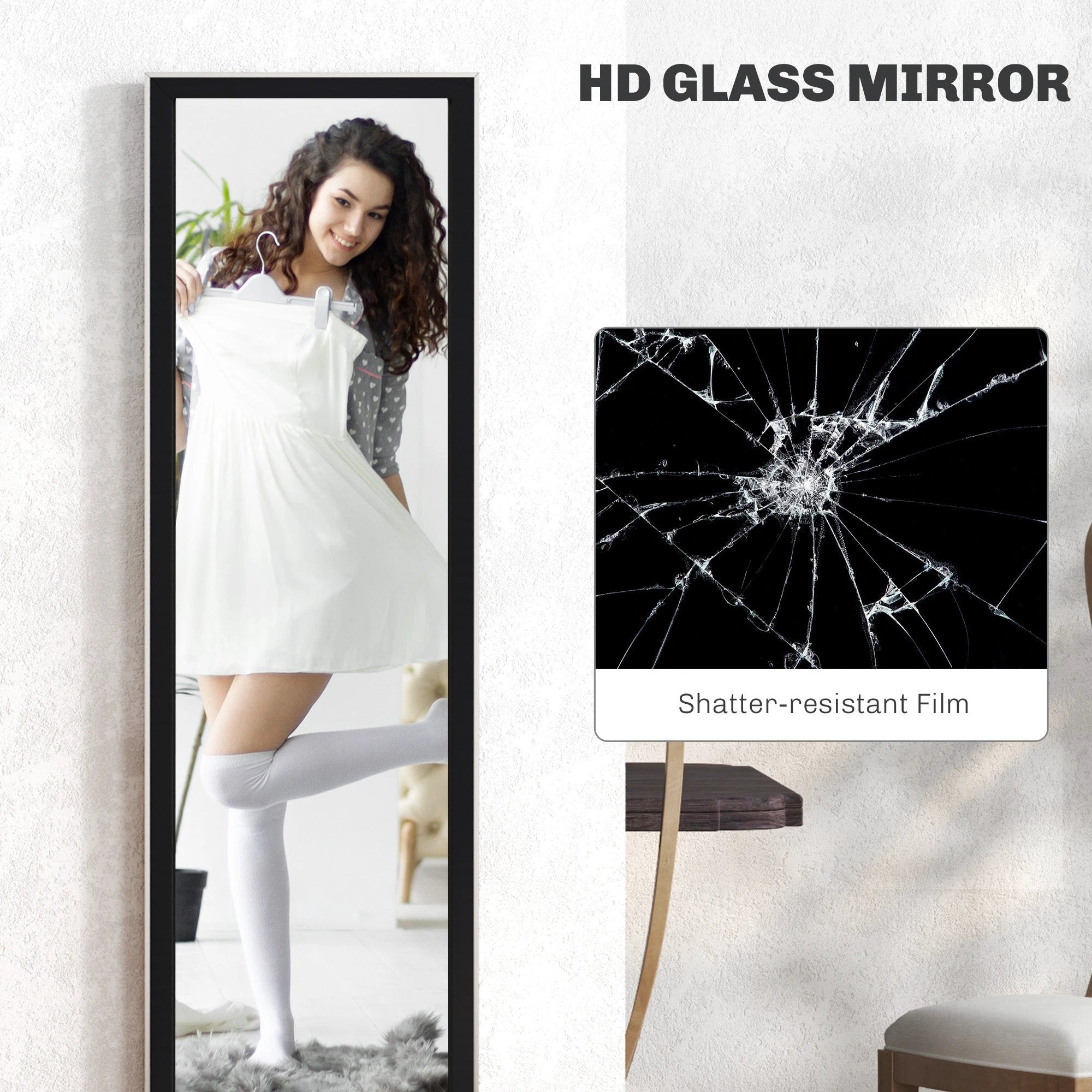 HOMCOM Floor Mirror Wall Mounted Leaning Standing Mirror 37 x 157cm by HOMCOM