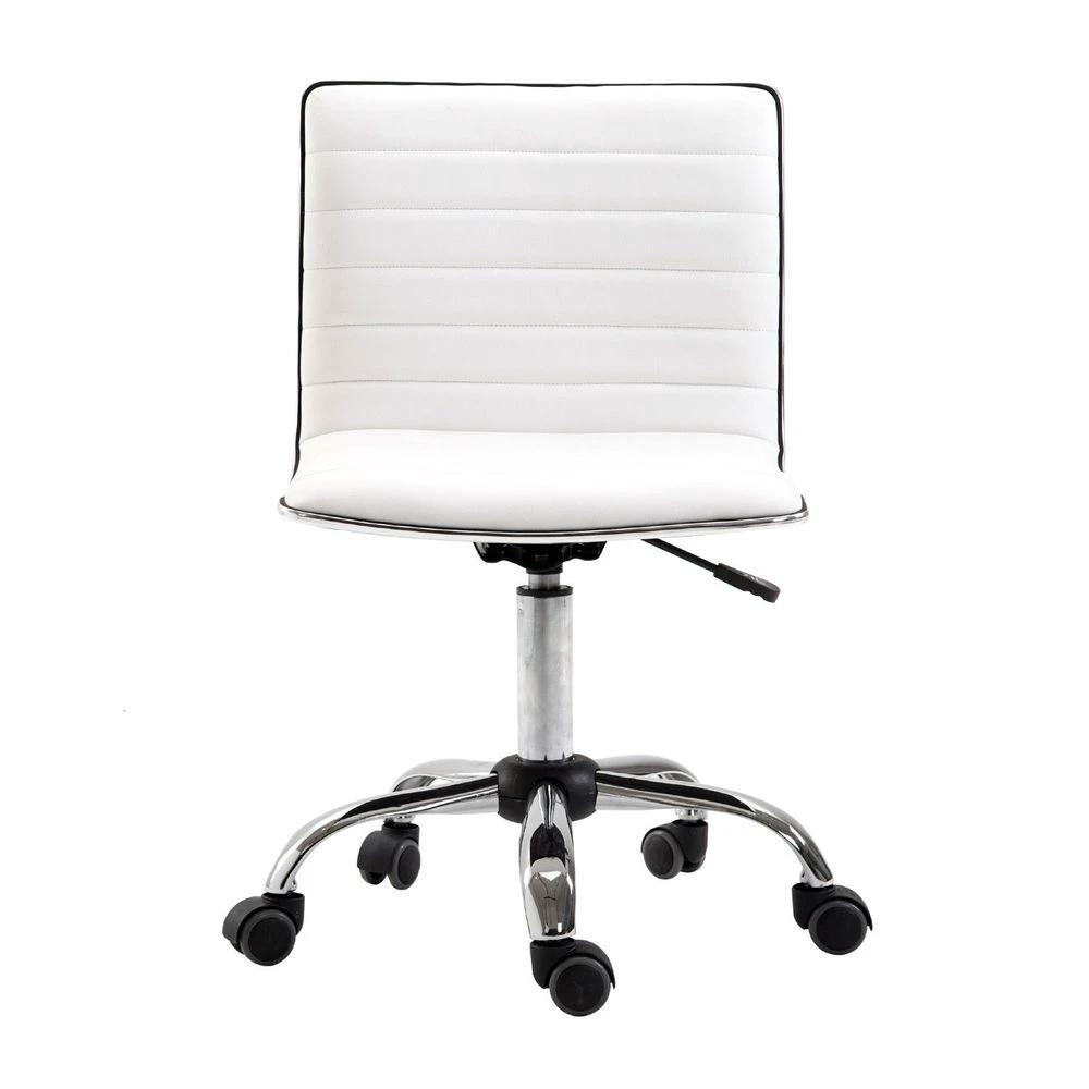 HOMCOM Armless Mid-Back Adjustable Office Chair 360 Swivel Ergonomic White HOMCOM - Office Chair