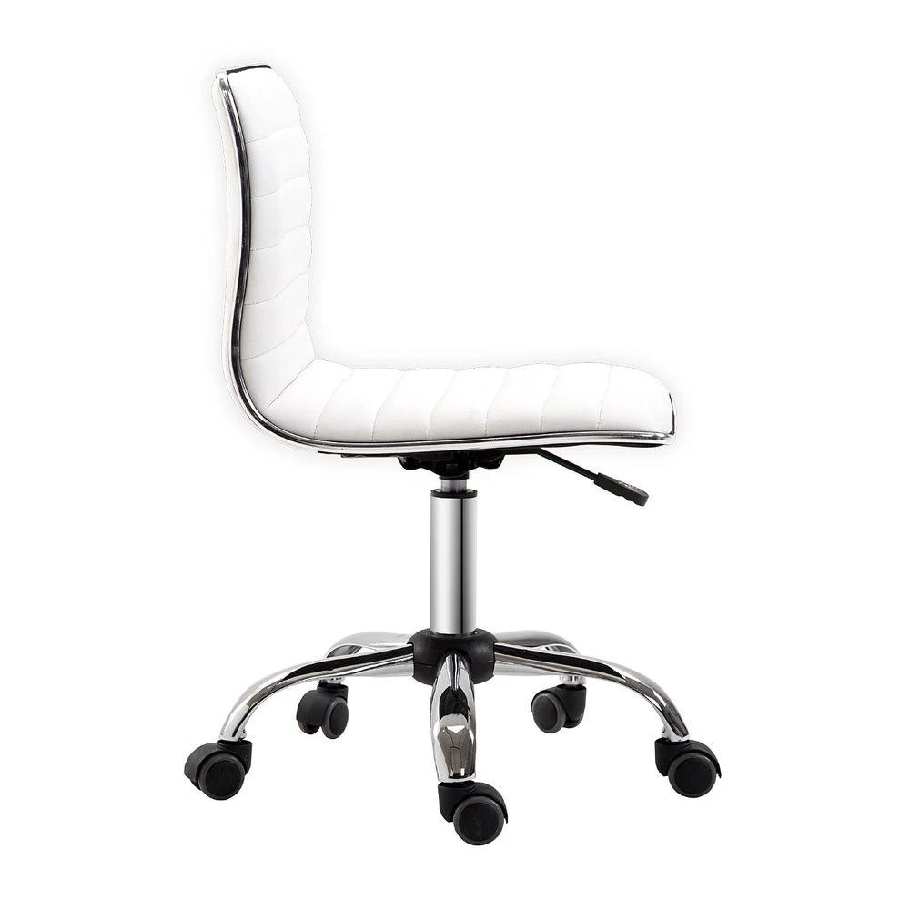 HOMCOM Armless Mid-Back Adjustable Office Chair 360 Swivel Ergonomic White HOMCOM - Office Chair