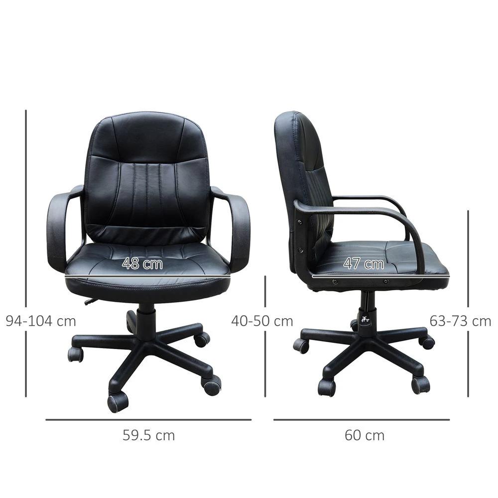 HOMCOM Swivel Executive Office Chair PU Leather Computer Desk Chair Office Furniture Gaming Seater - Black by HOMCOM