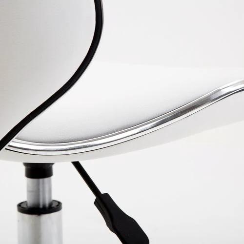 Office Chair Beauty Salon Rolling Technician Stool Chair Low Back White HOMCOM by HOMCOM