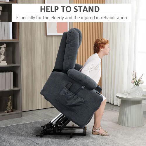 Riser and Recliner Chair w/ Remote, Lift Chair for the Elderly, Grey by HOMCOM