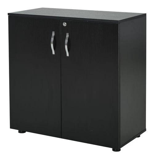 HOMCOM 2-Tier Locking Office Storage Cabinet File Organisation w/ 2 Keys Black HOMCOM - Office Storage